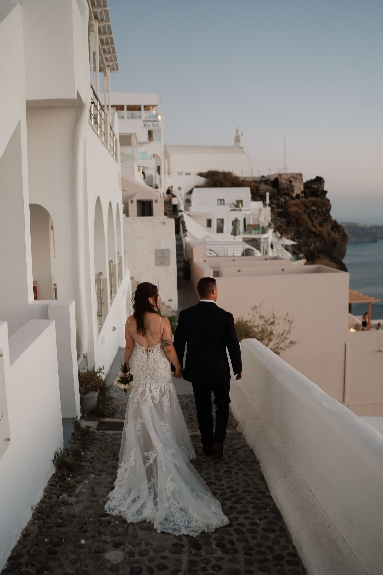 luxury santorini wedding photography caldera view bride groom sunset santorini photographer