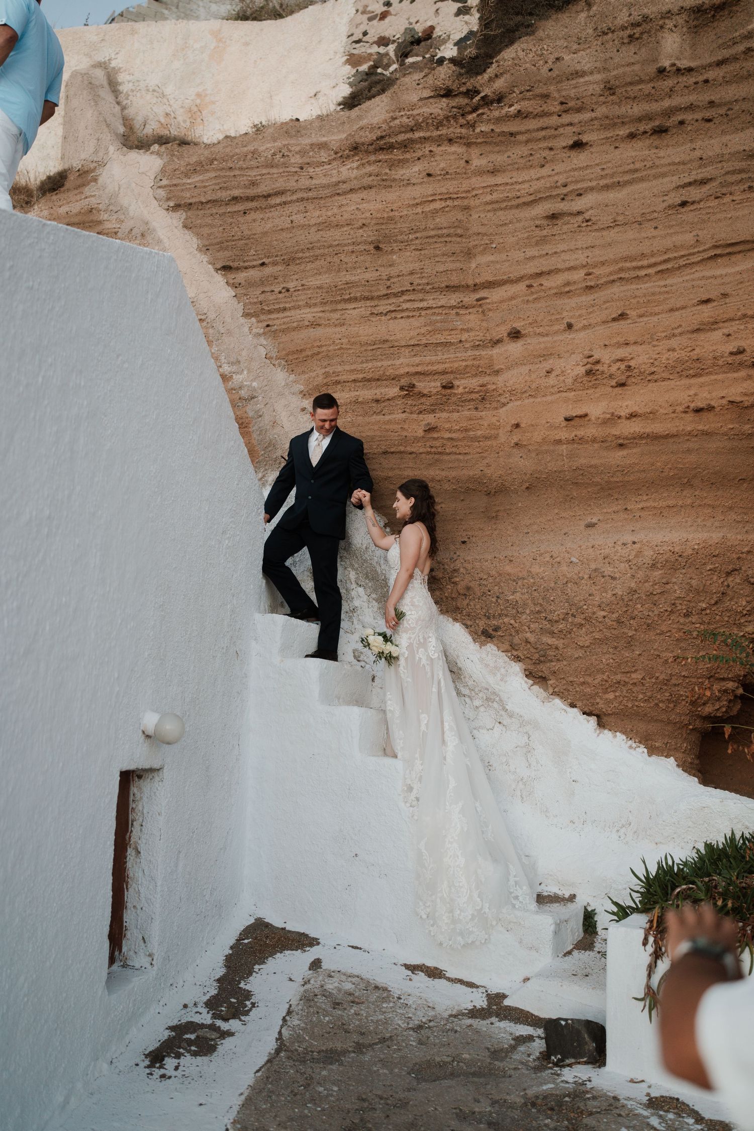 luxury santorini wedding photography caldera view bride groom sunset santorini photographer