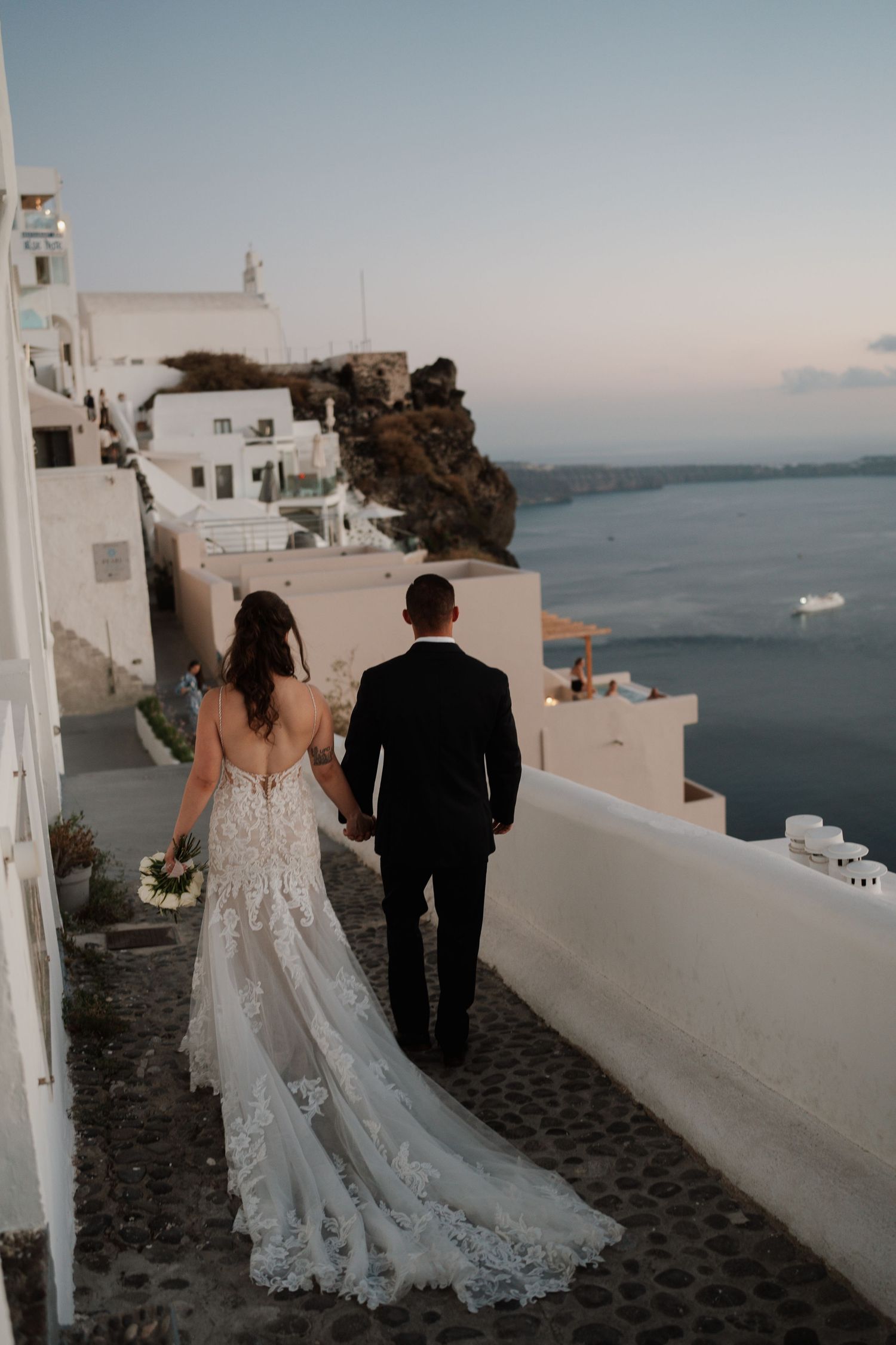 luxury santorini wedding photography caldera view bride groom sunset santorini photographer