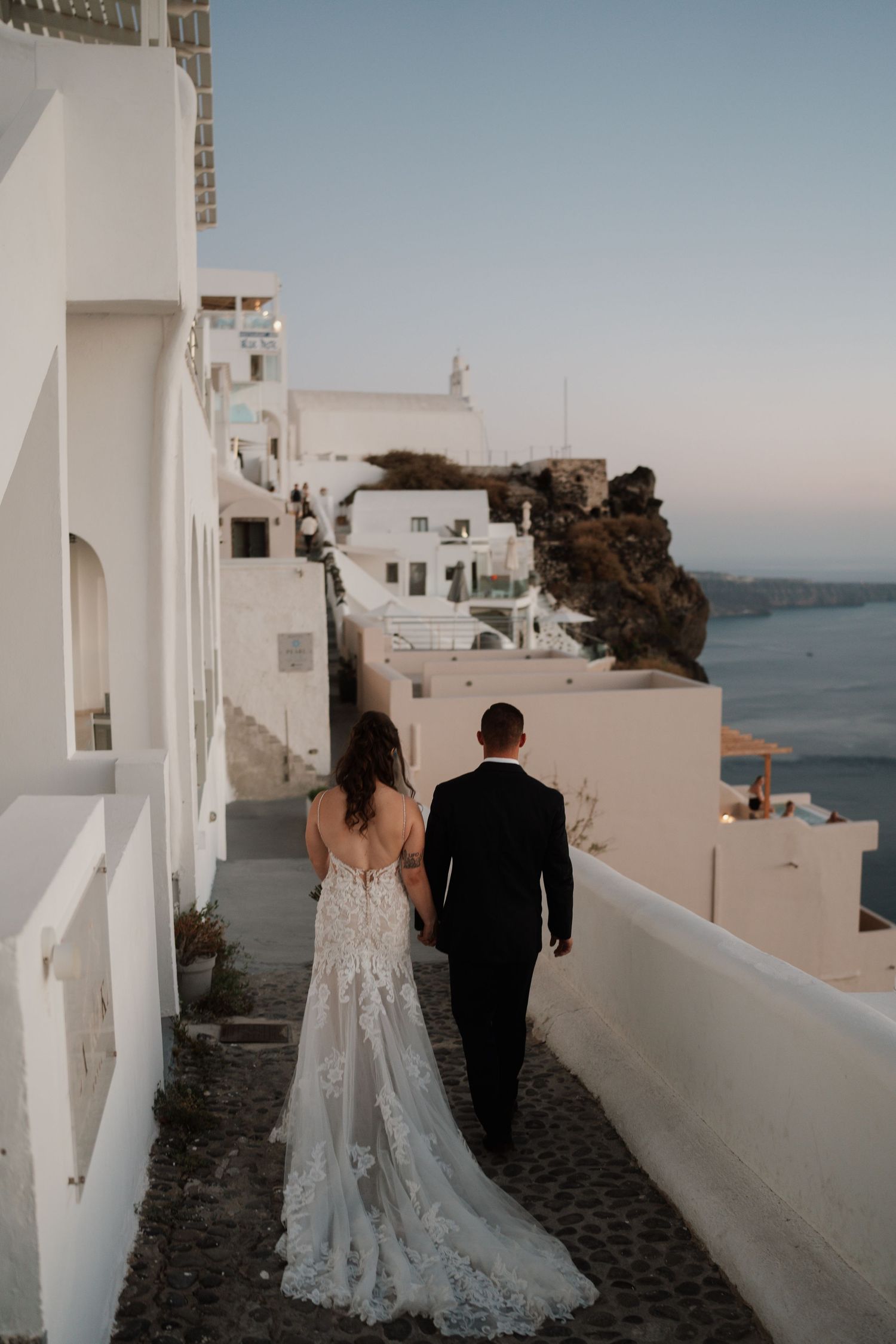 luxury santorini wedding photography caldera view bride groom sunset santorini photographer