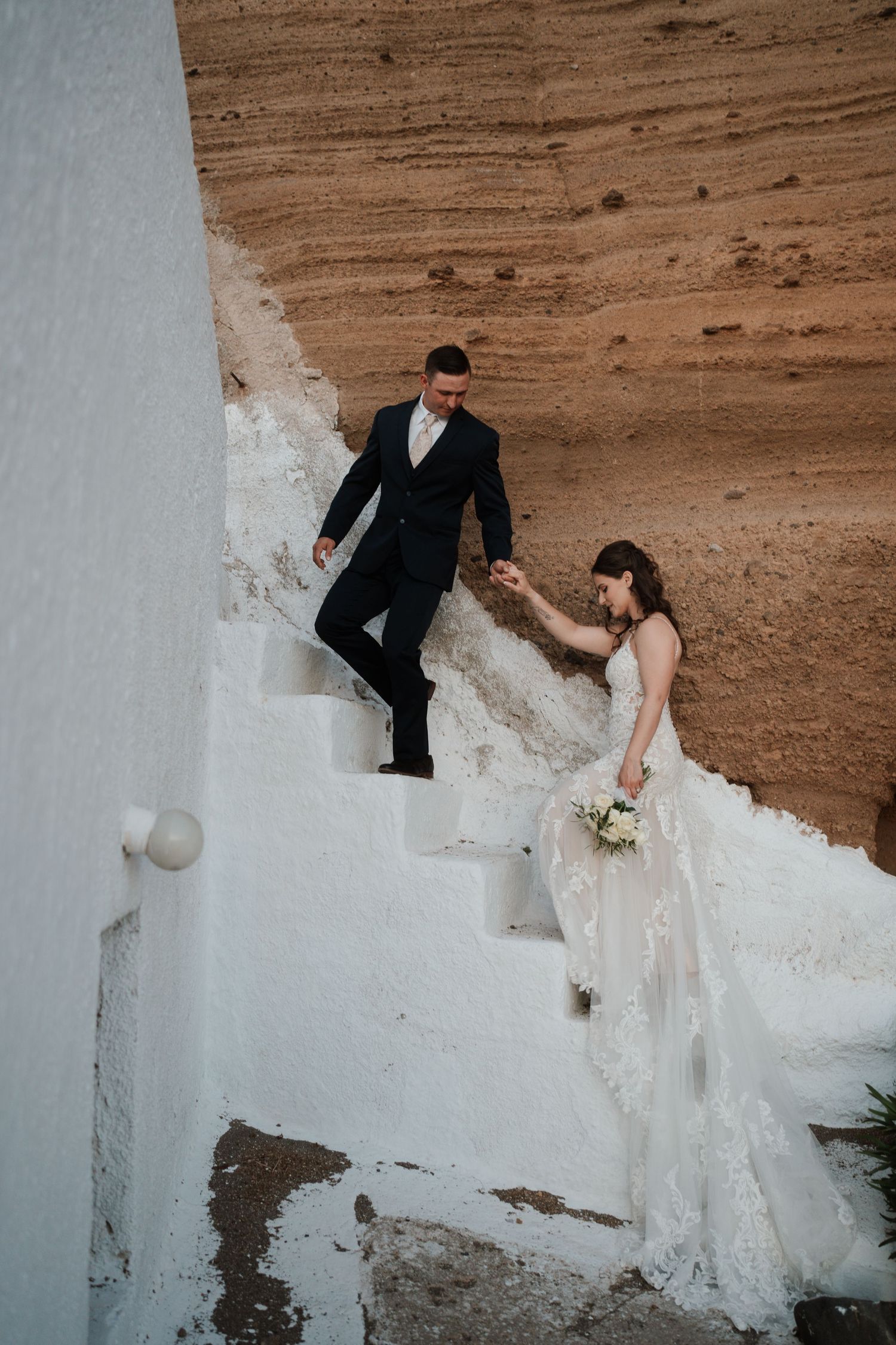luxury santorini wedding photography caldera view bride groom sunset santorini photographer
