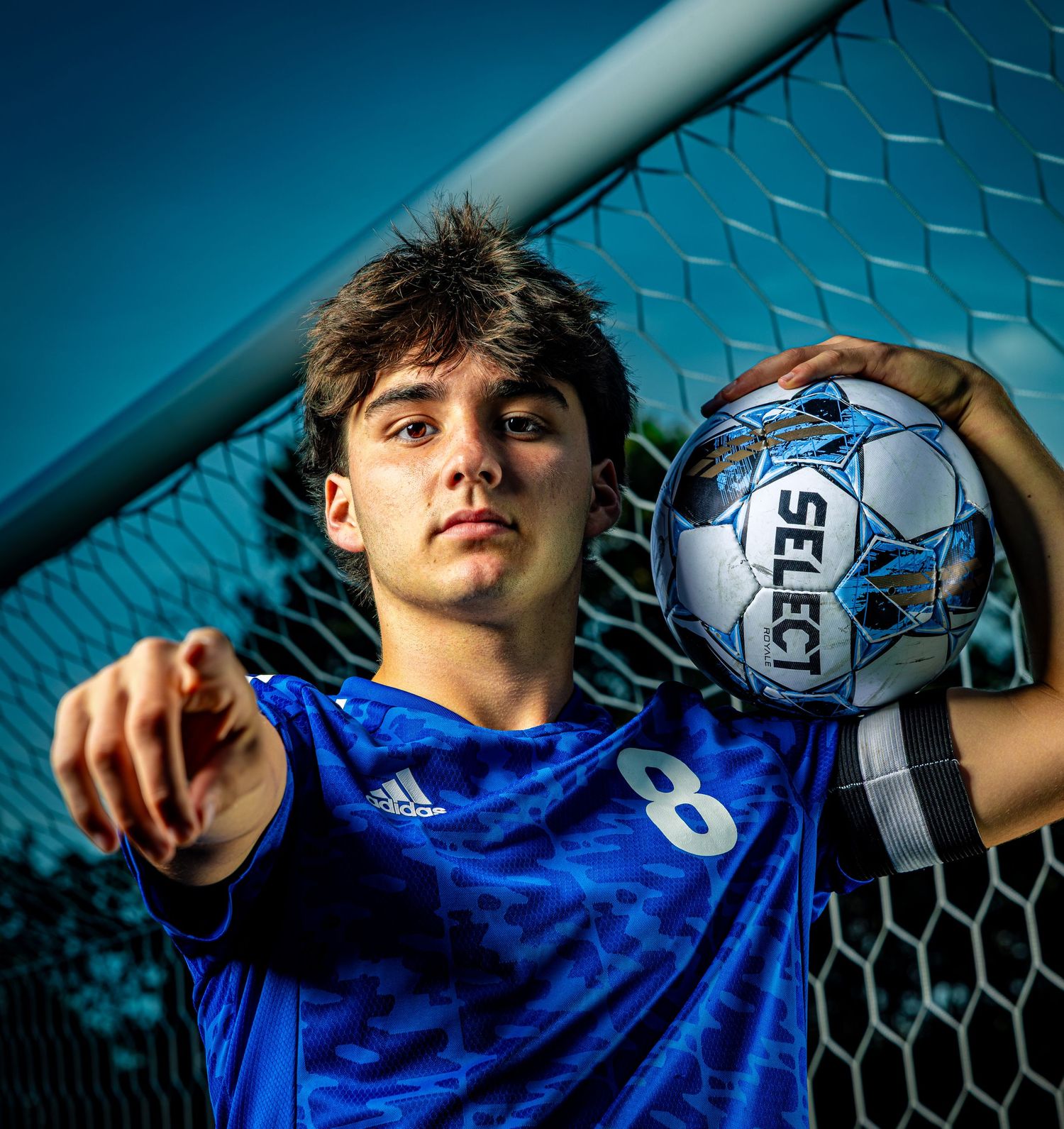 High-fidelity soccer portrait in Fairfax. Signature strobe-lit photography by Sporty-Clips Media using cinematic 8K sensor technology.