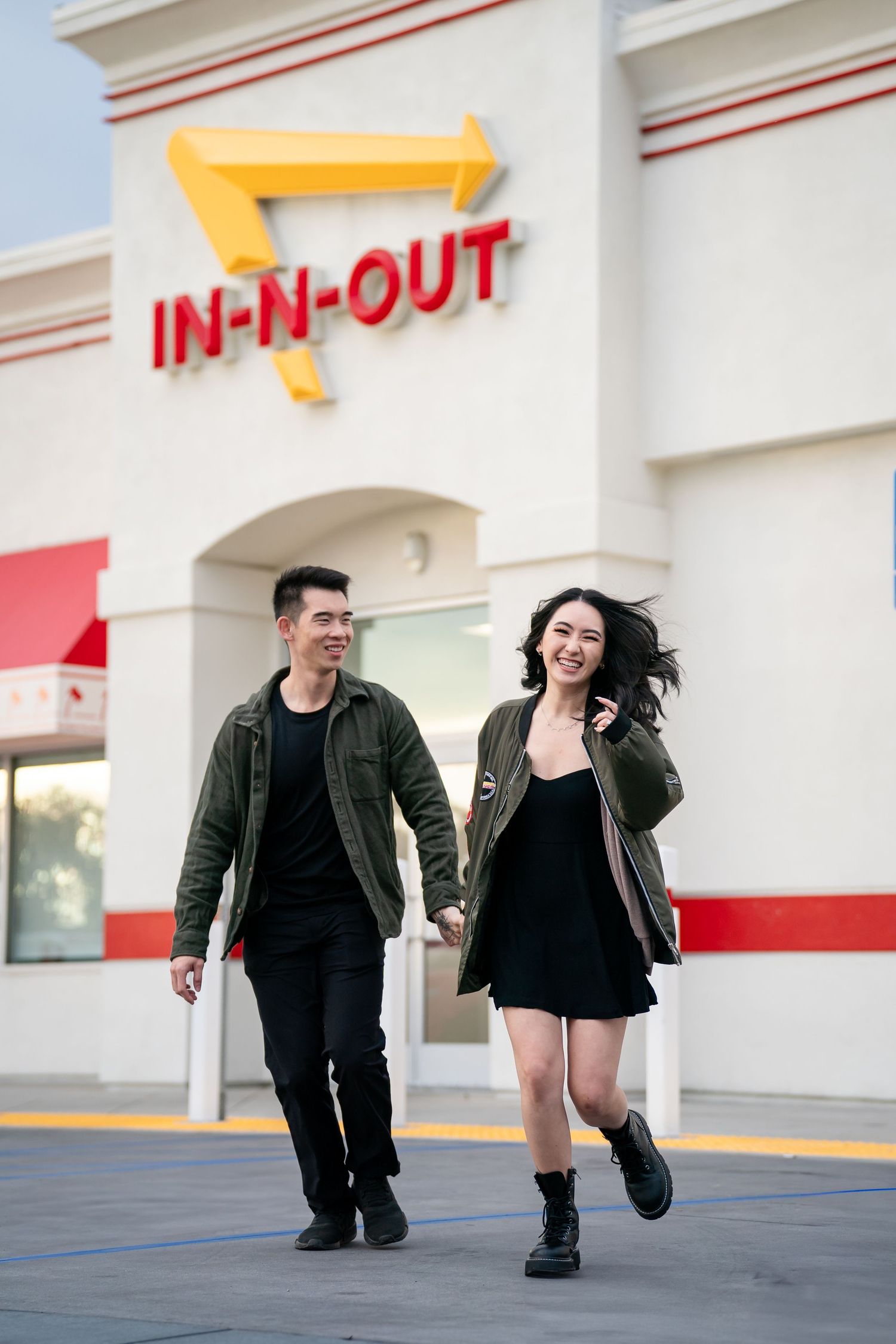 In n Out burger impromptu shoot, couples shoot