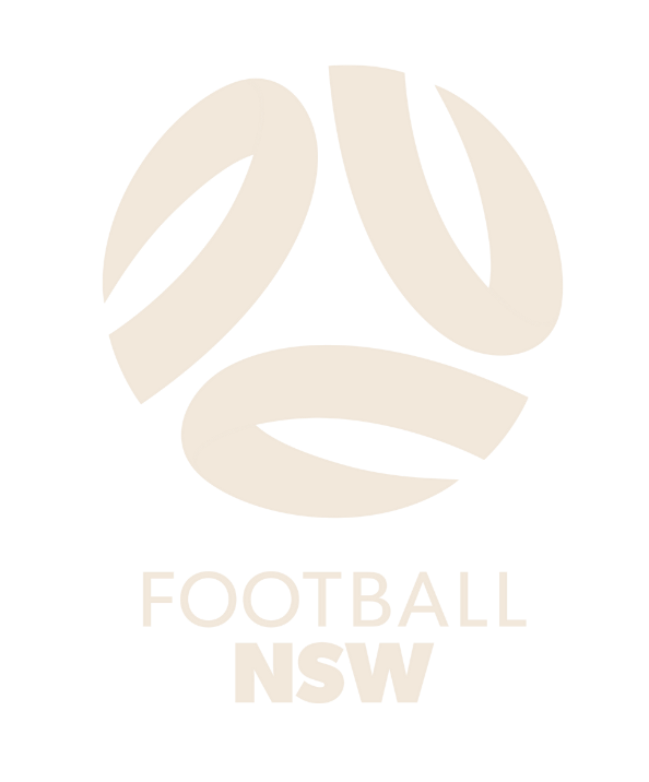 Football NSW logo text in light beige on a plain background.
