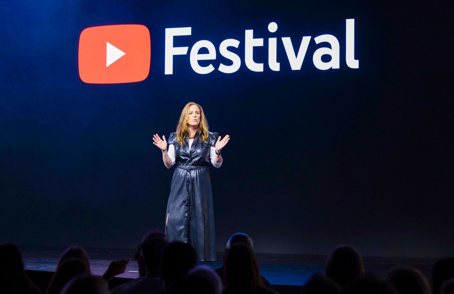 YouTube Festival branding displayed on large screens at event venue. London Event Photographer