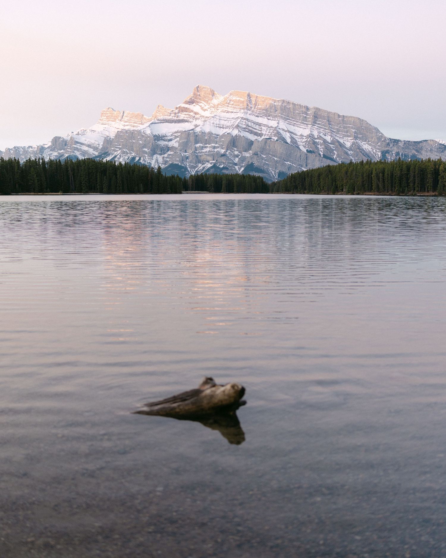 Mountain landscape with lake in Banff National Park Alberta