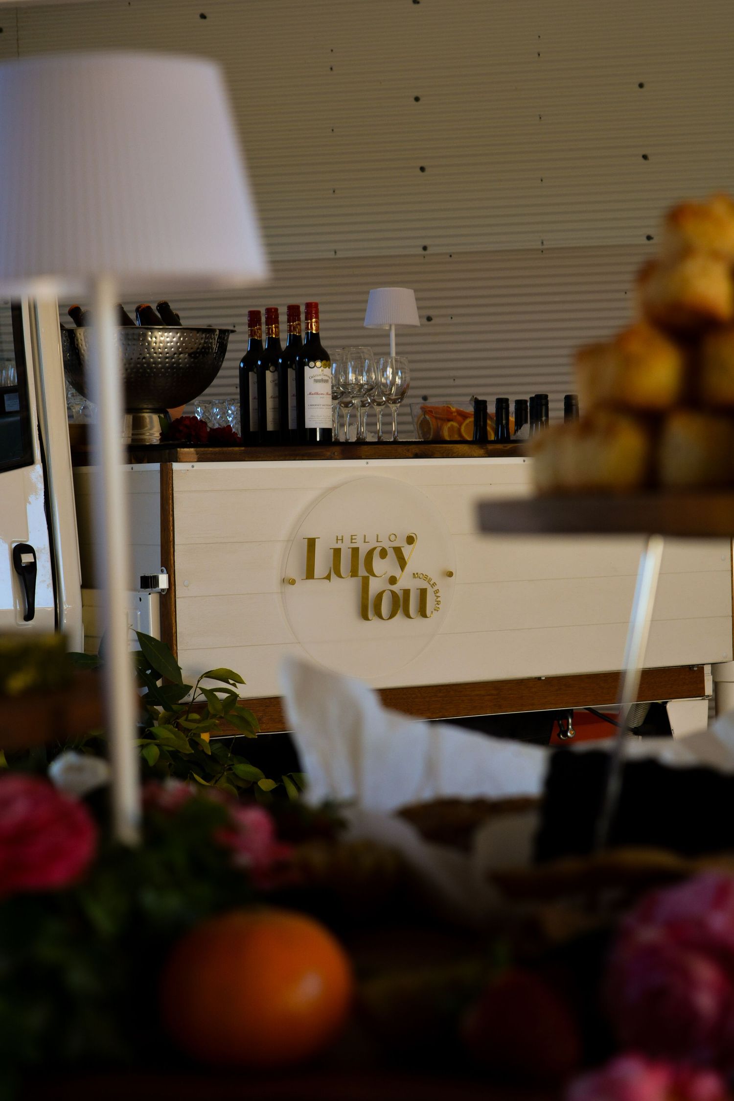 Interior view of a restaurant with soft lighting and modern decor.