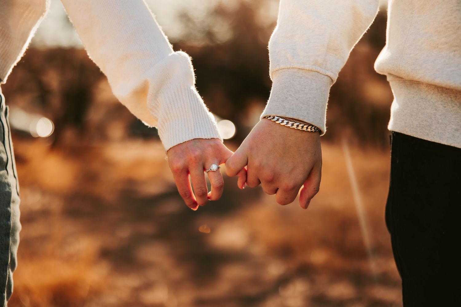 Engagement portrait with Arizona mountains in background