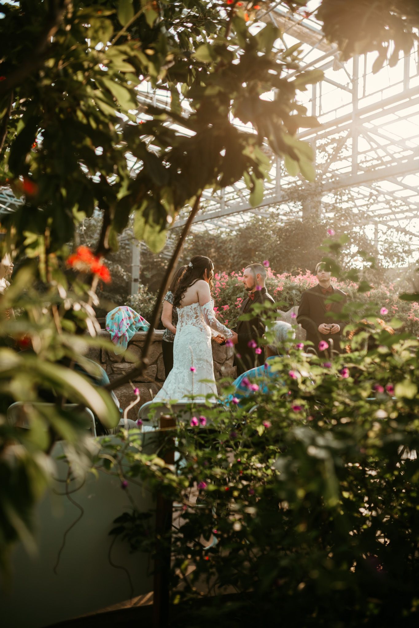 Bride and groom exchanging vows in Phoenix with candid photography style