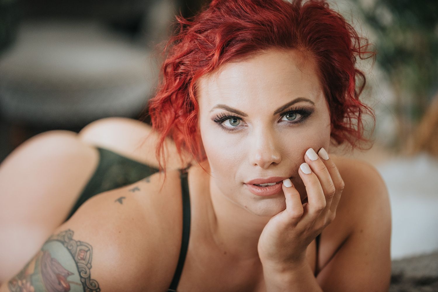 Boudoirfotografering i Höganäs studio.