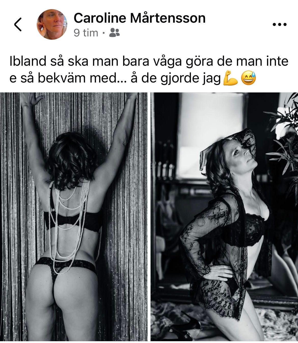 2 boudoir bilderi svartvit och en kunds tankar om hennes fotografering.