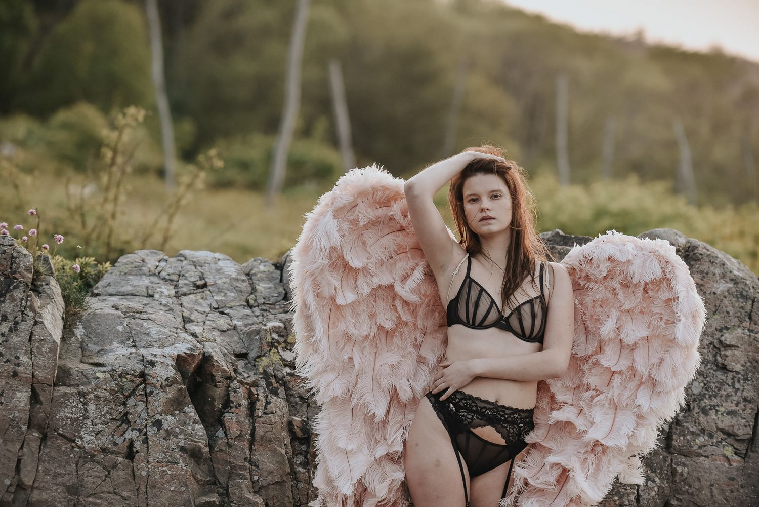 Boudoir session vid solnedgång