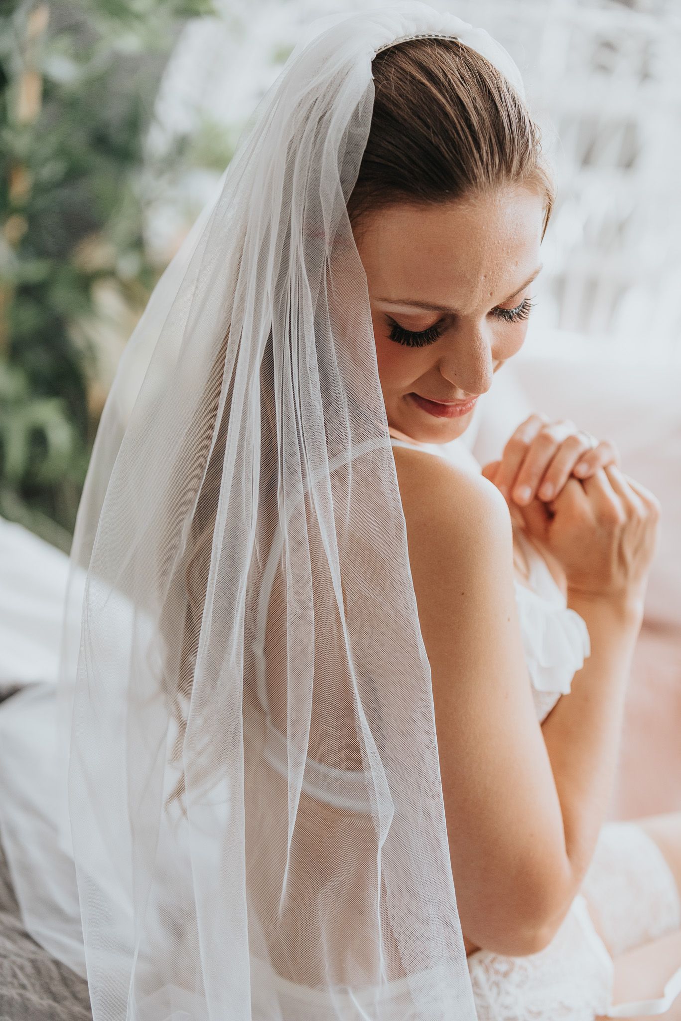 Elegant boudoirfoto för morgongåva.
