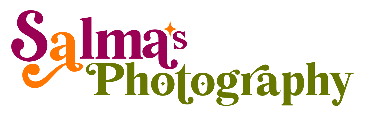 Salma's Photography colorful logo with purple, orange, and green text and a star accent.