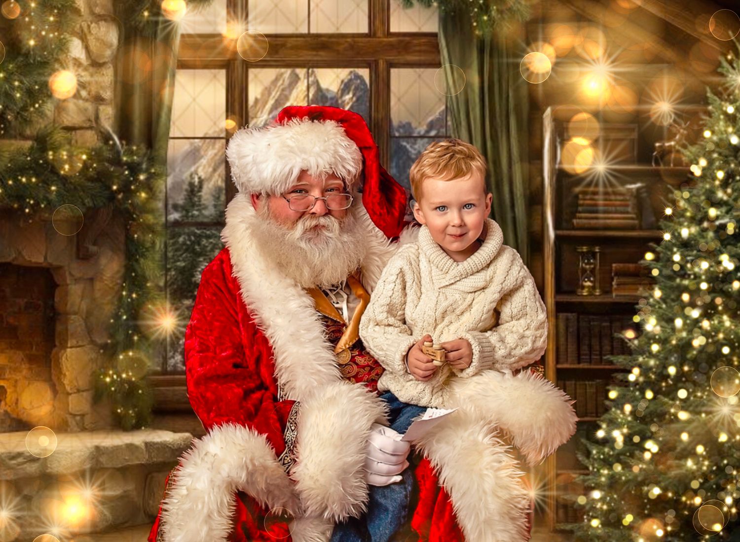 Santa Experience Christmas photography session at Krys DeRosa Photography, magical Santa portraits for families in the Hudson Valley.