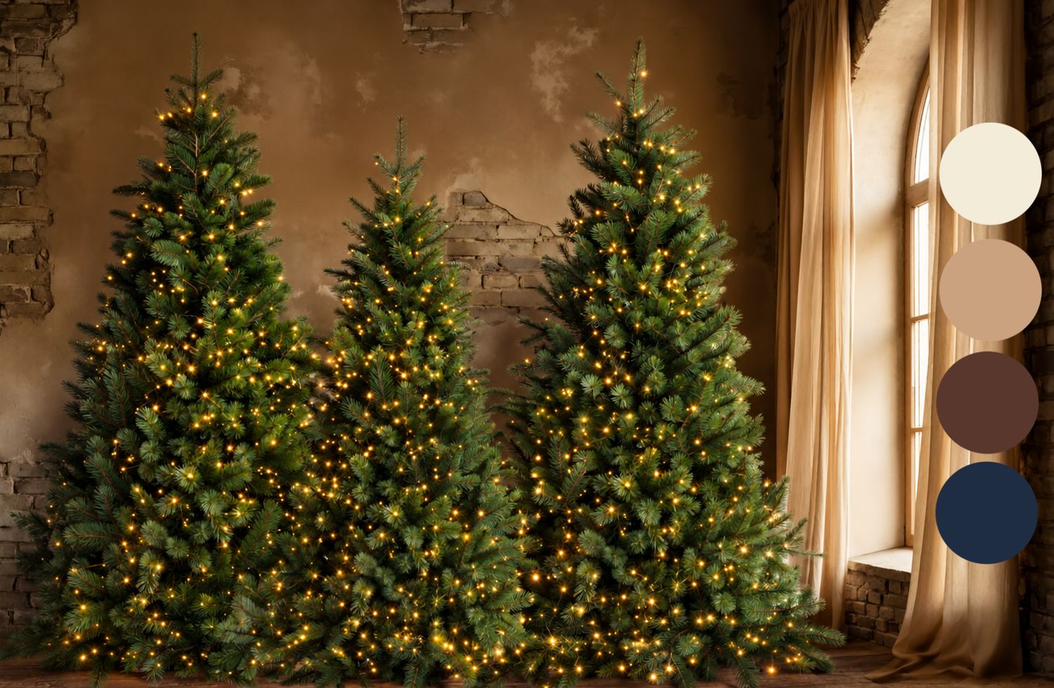 Cozy Christmas tree backdrop for professional holiday family portraits at Krys DeRosa Photography in Walden, NY, featuring warm white lights