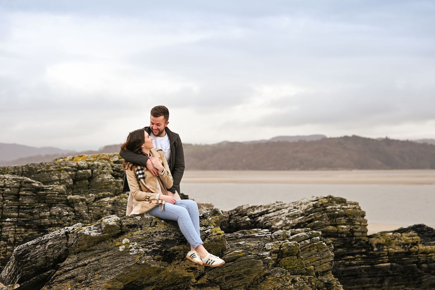 Engagement shoot on the beach in Black Rock Sands, Porthmadog