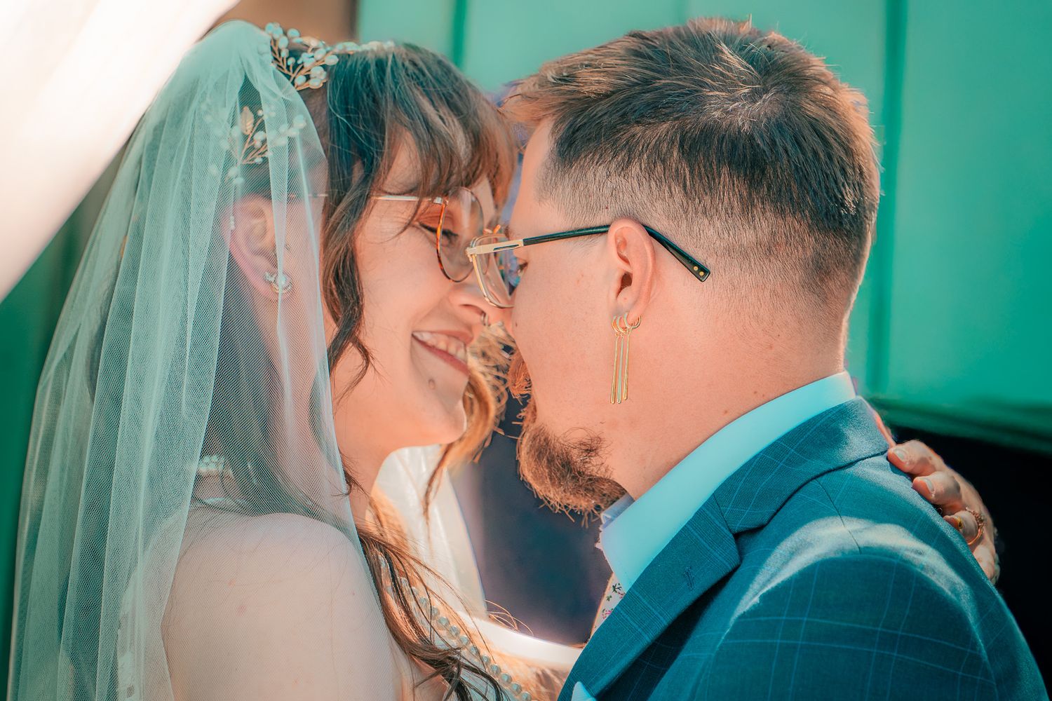 Romantic bride and groom portrait in Rome GA wedding, captured by Atlanta wedding photographer Quinton Cole Media.