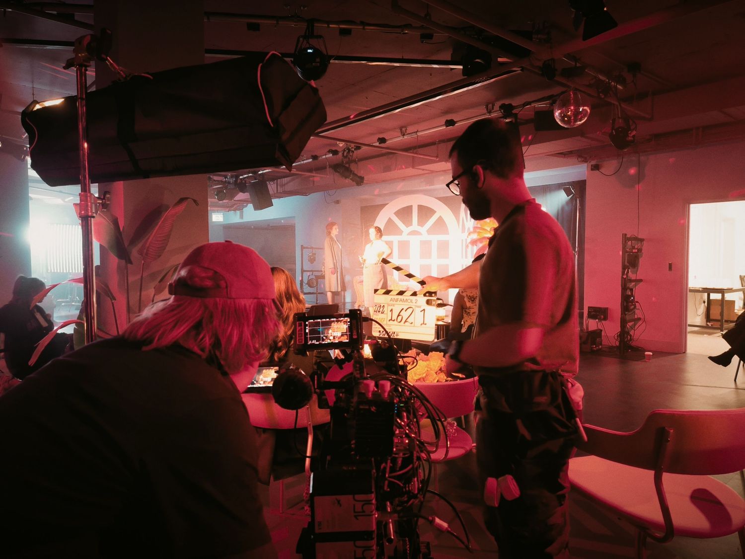 Behind the scenes photograph on the set of Anfamol series 2 for S4C, directed by Geraint Todd.
