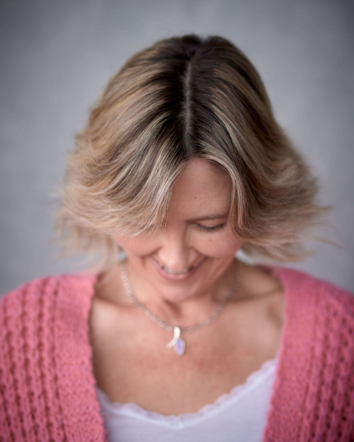 Candid, soft-lit portrait of Welsh voiceover artist Noni Lewis. Relaxed lifestyle imagery for actor website and social media.