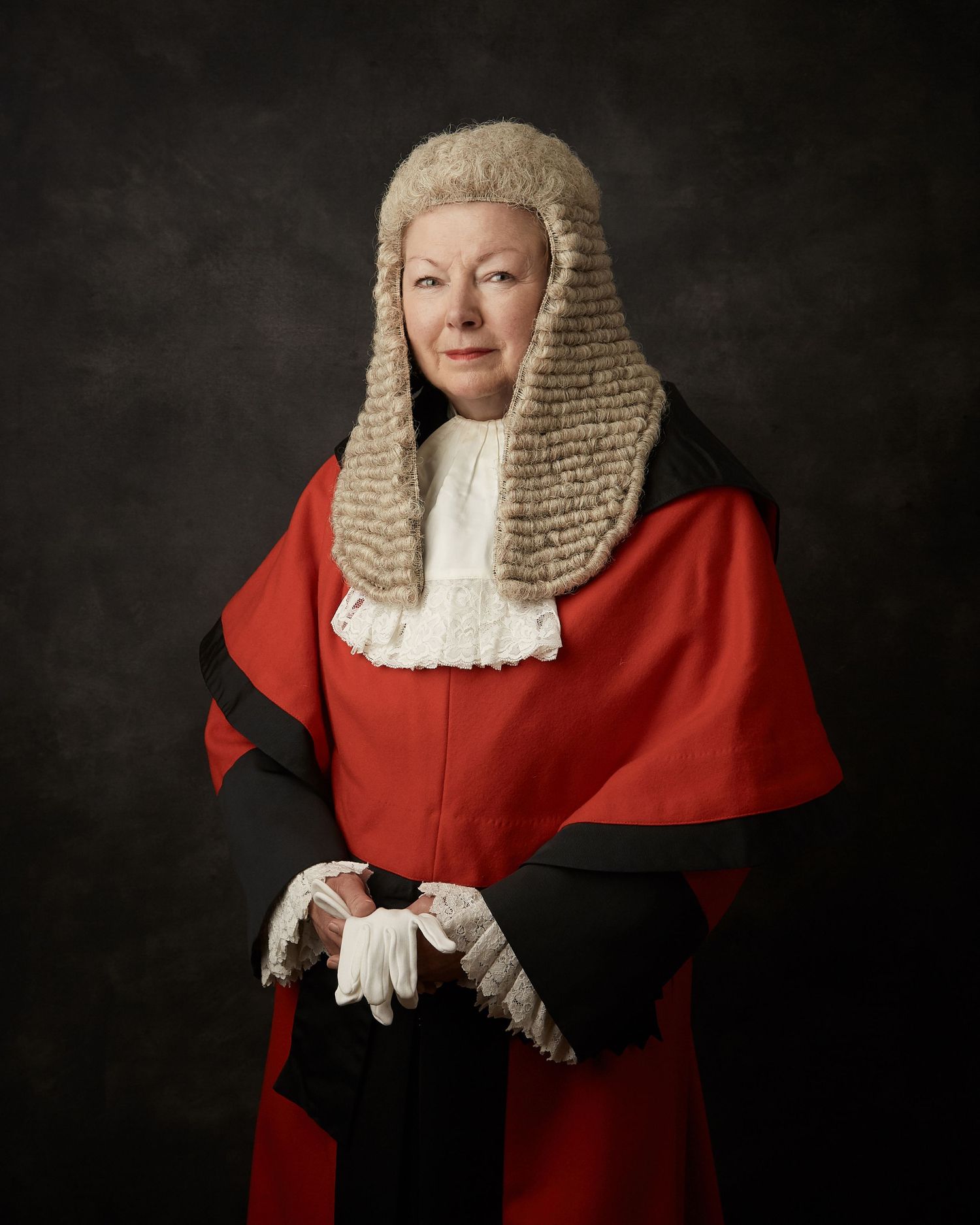 Professional judicial portrait of a female judge in Cardiff.
