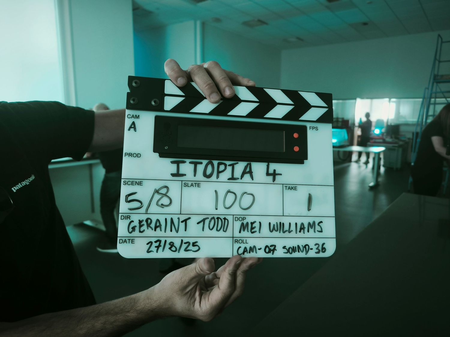 Behind the scenes still from Itopia 4 by Geraint Todd professional headshot and film director Wales.