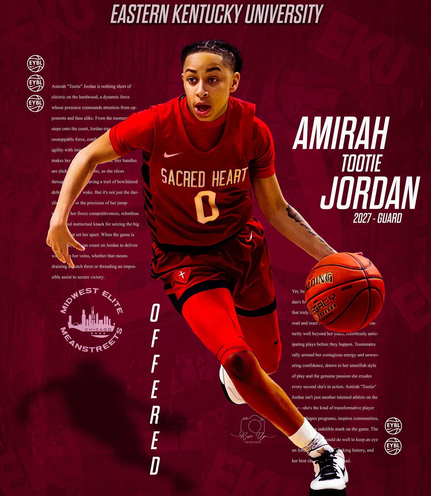 Eastern Kentucky University basketball themed graphics in red and maroon colors.
