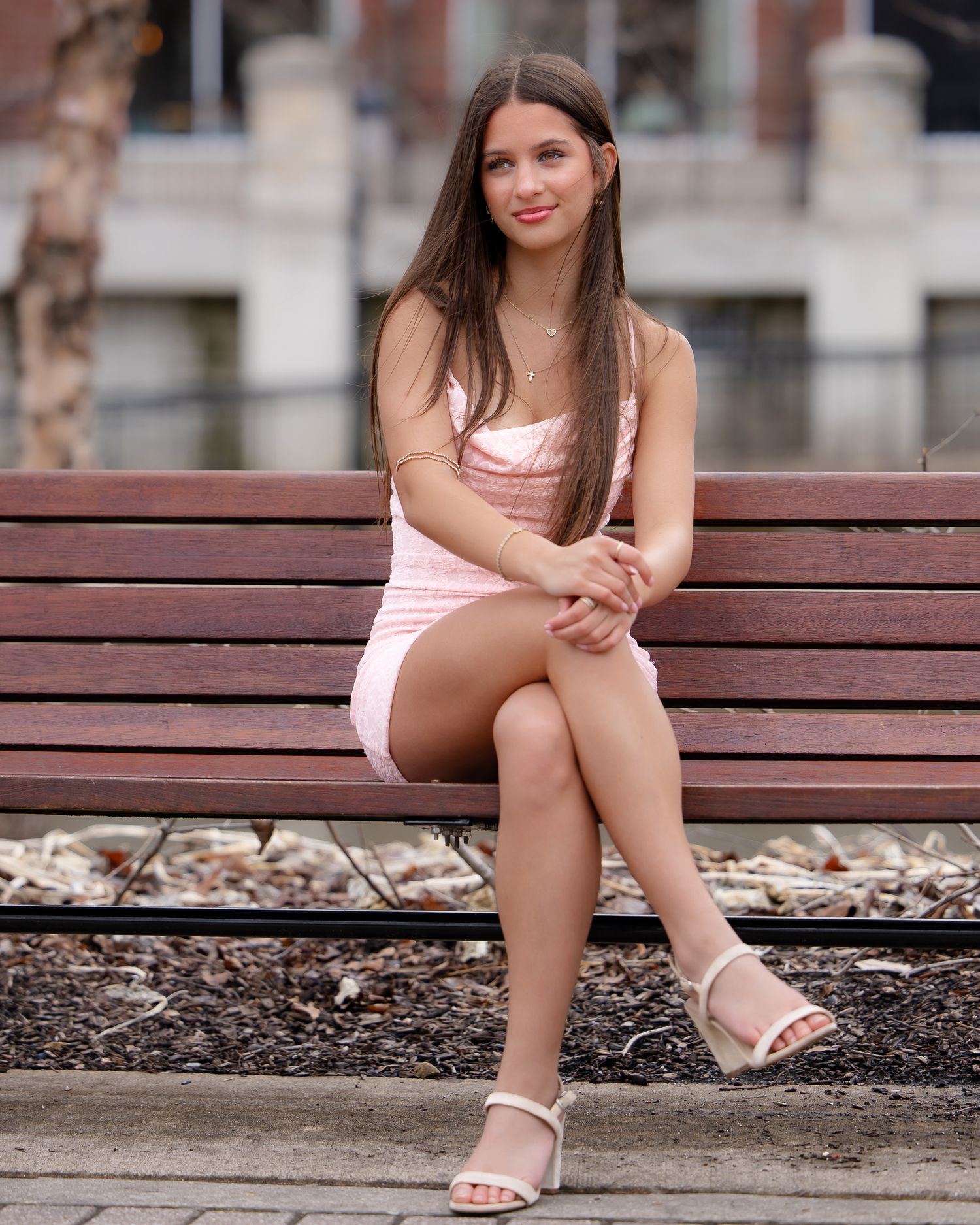 Senior photos near Naperville Riverwalk