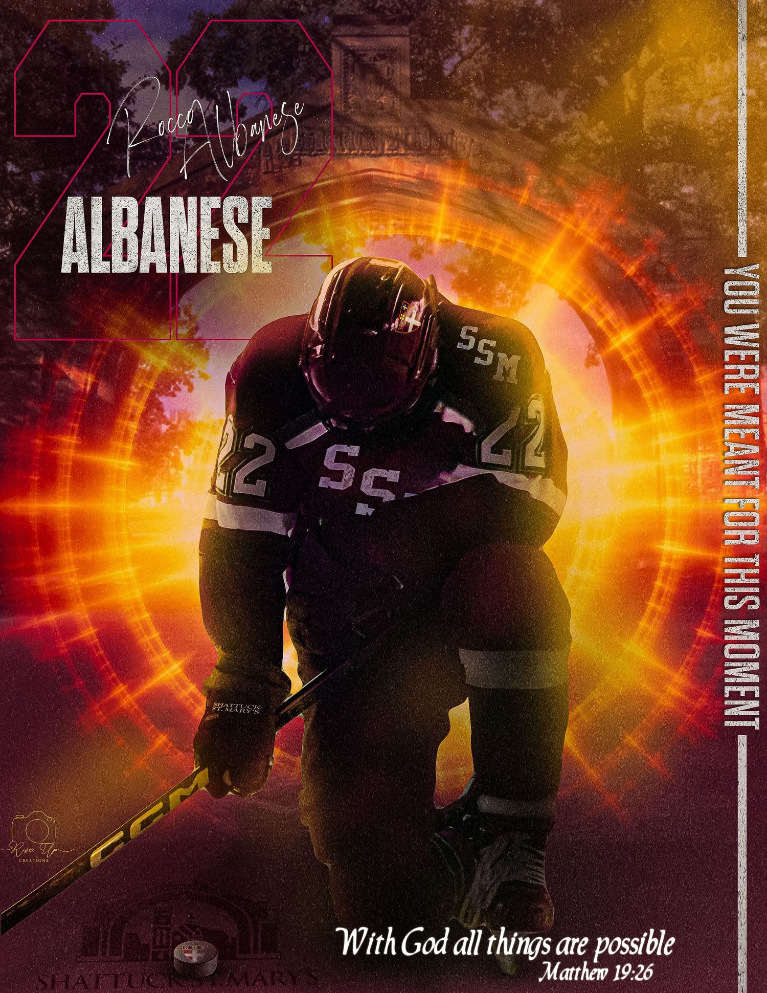 Sports themed digital artwork with silhouettes and glowing effects in red and orange tones.