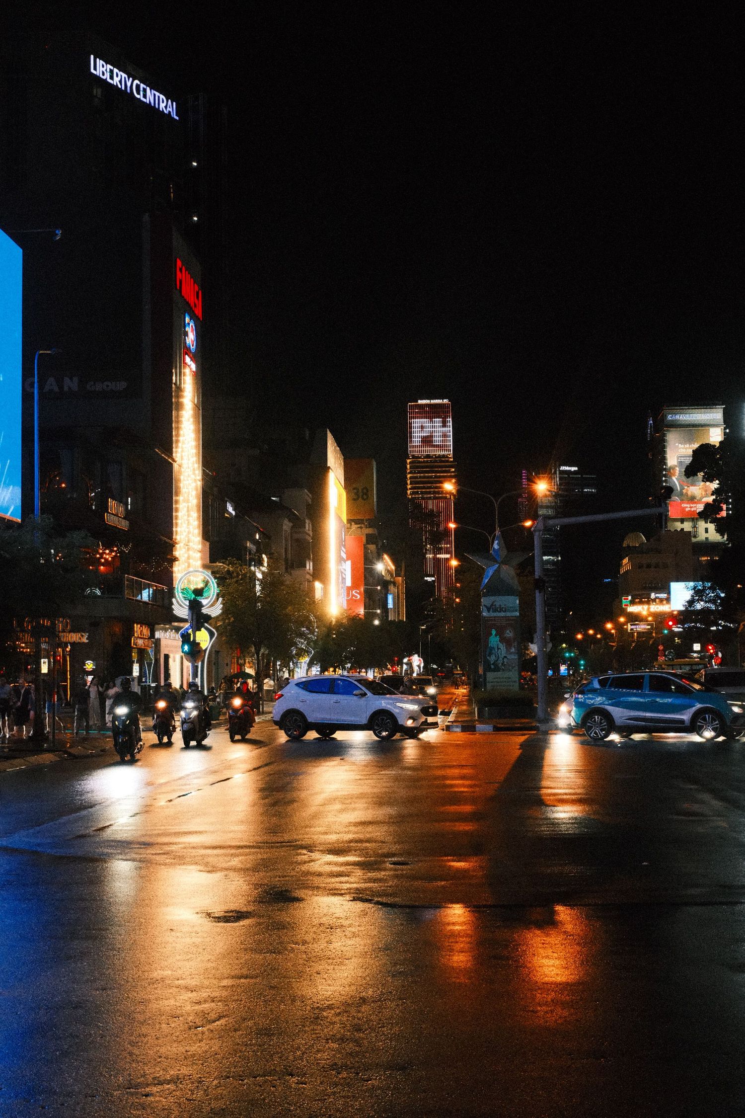 Travel photography capturing city lights