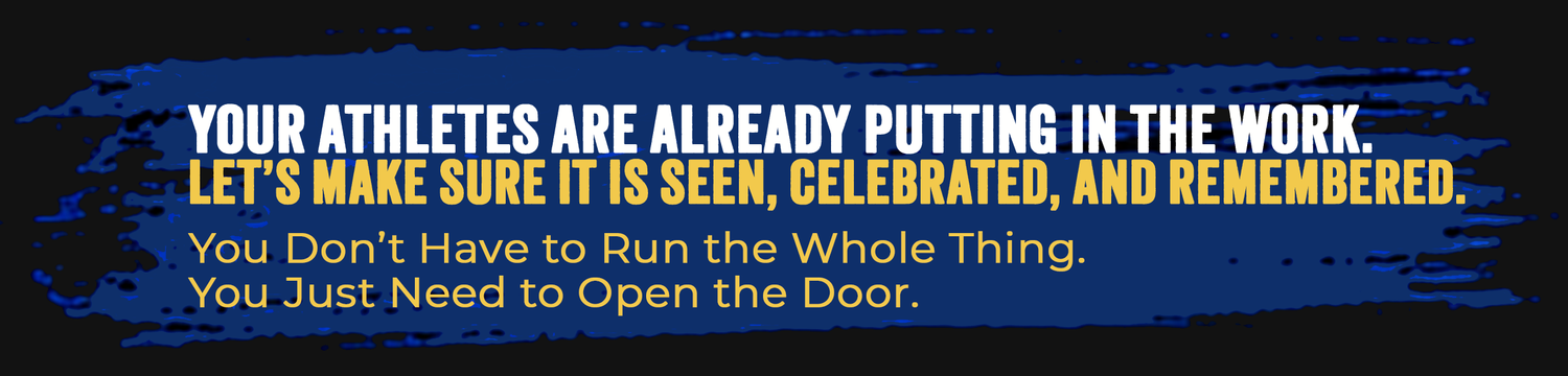 Dark banner with bold text encouraging coaches to celebrate athletes' efforts, stating they don't need to run the whole thing.
