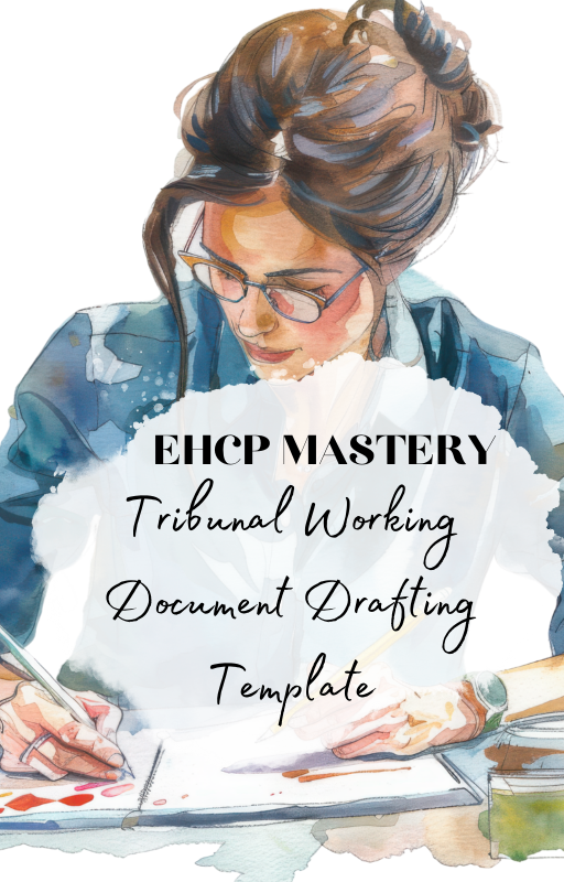 Watercolor illustration of someone writing or drafting documents at a desk with blue and neutral tones.