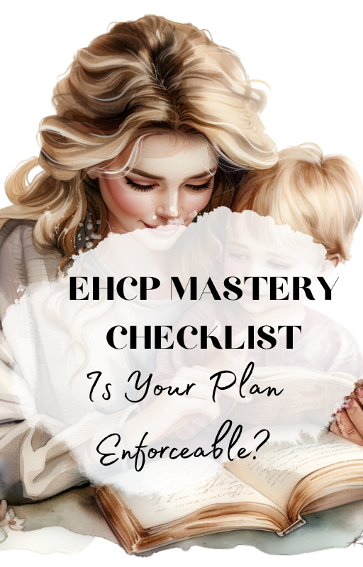 A series of images showing a person reading a book with text overlay about EHCP mastery and planning.
