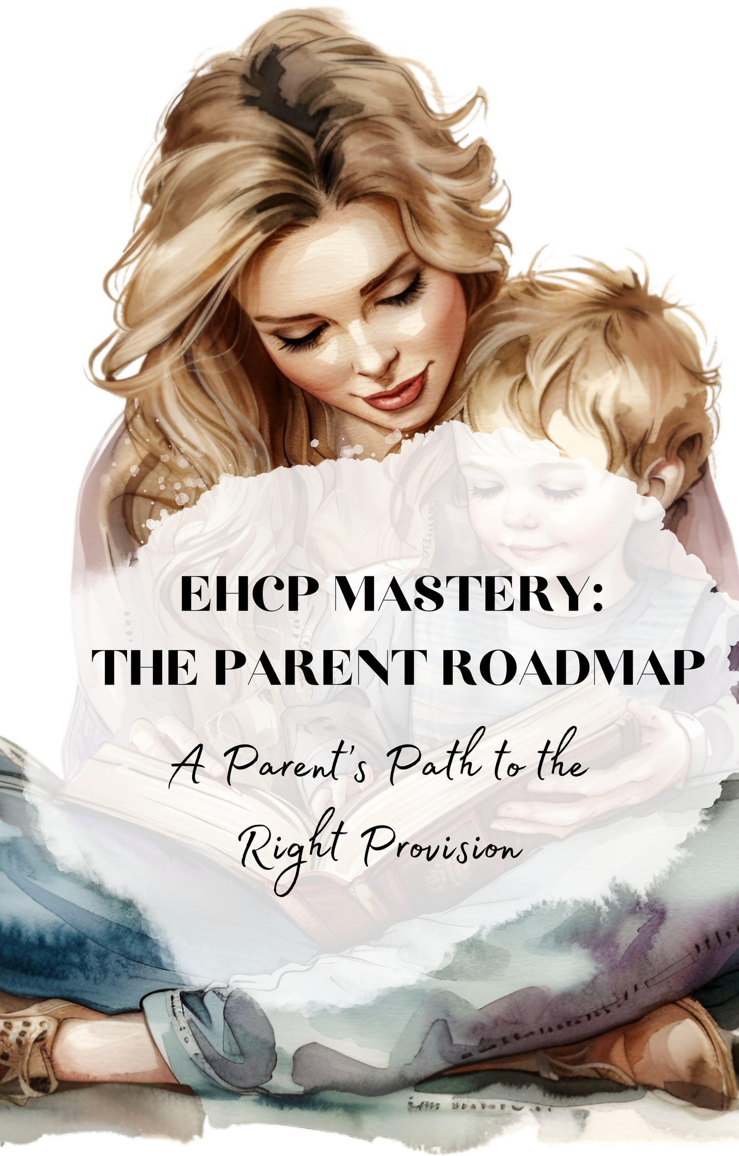 Elegant watercolor illustration of a woman in soft pastel tones used for parenting roadmap and EHCP mastery branding.