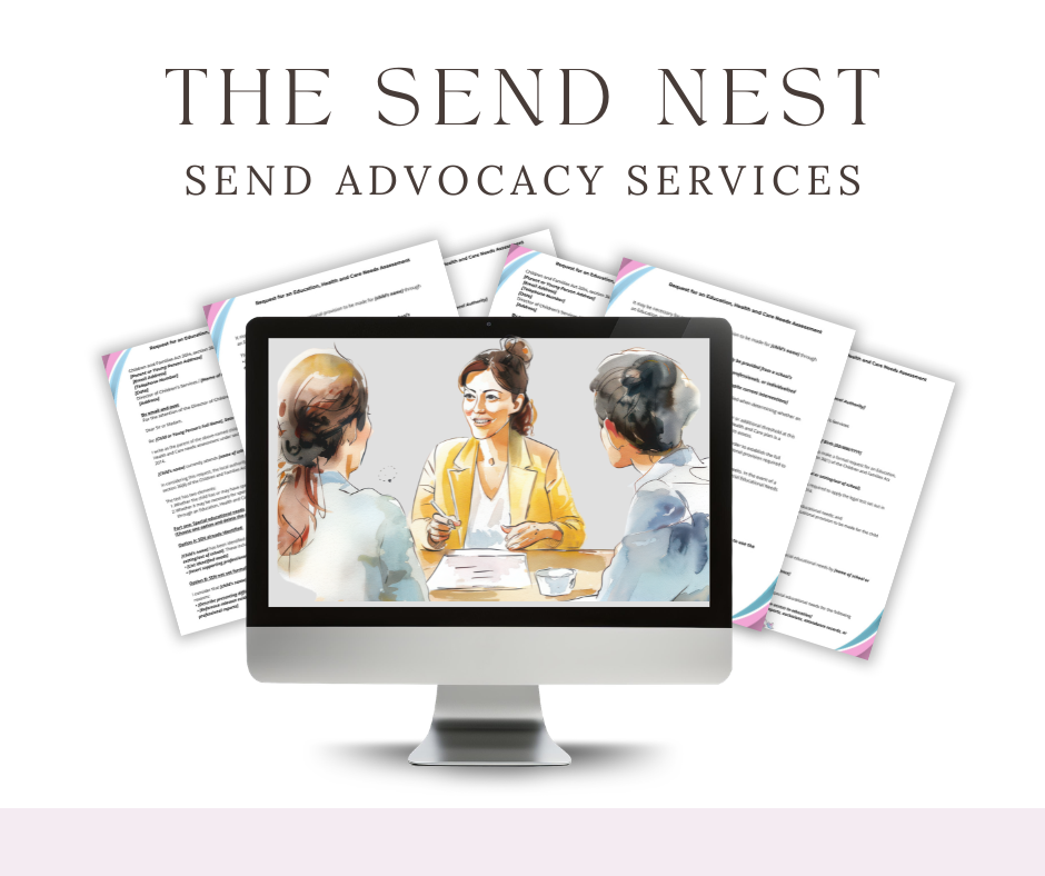 A collection of business documents and computer screens showing advocacy services layouts and designs.