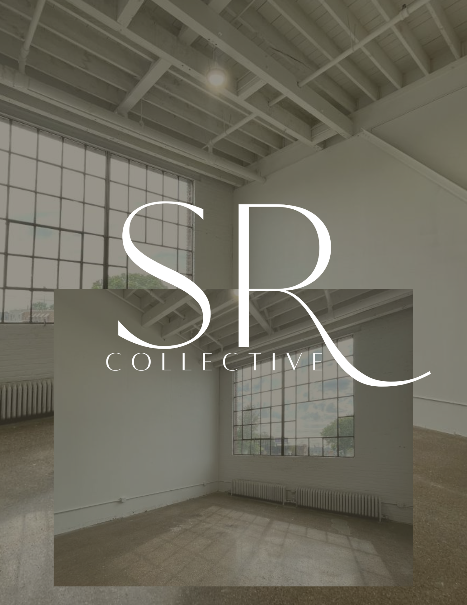 Bright industrial photography studio with white walls, exposed ceiling beams, and large windows coming soon to Minneapolis.