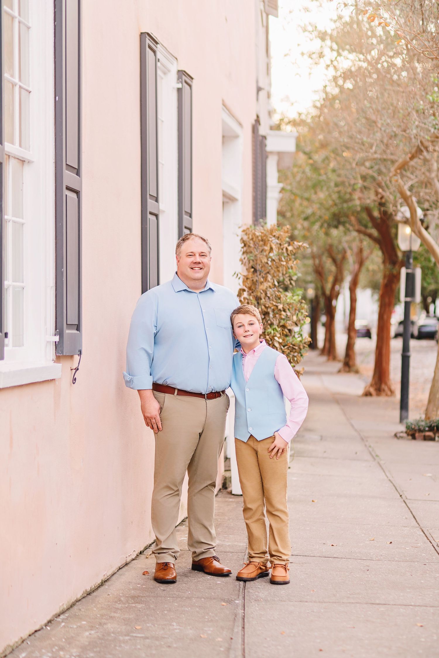 Family portrait session in Charleston South Carolina with parents and children, light-filled timeless heirloom photography