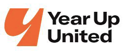 Year Up United logo featuring an orange stylized letter Y and bold black text on a white background.
