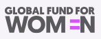 Global Fund for Women logo with bold gray text and a vibrant pink equal sign accent.