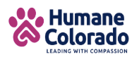 Humane Colorado logo with a pink paw print heart icon and the tagline Leading With Compassion.