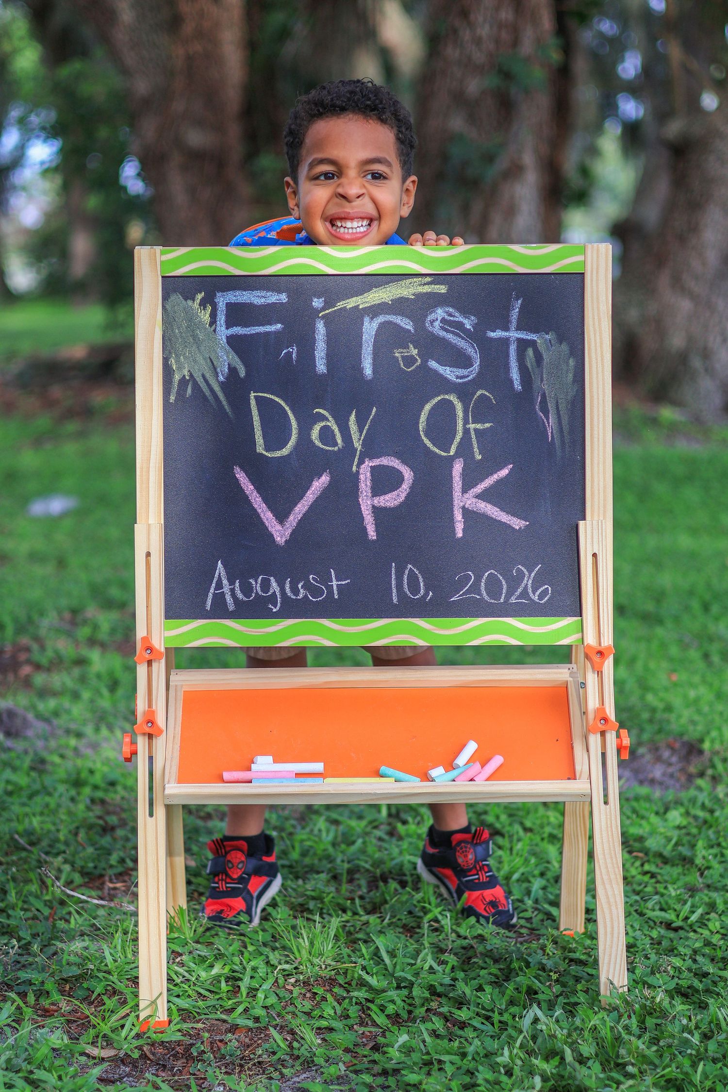 first day of VPK chalkboard photo shoot
