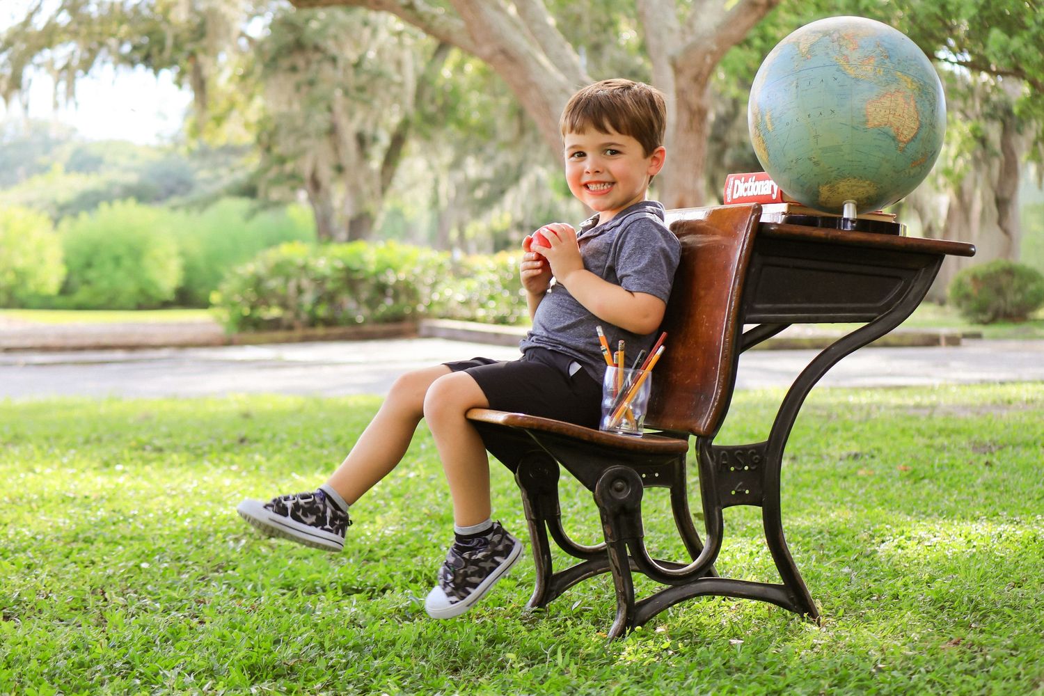 globe and antique desk back to school oviedo, florida