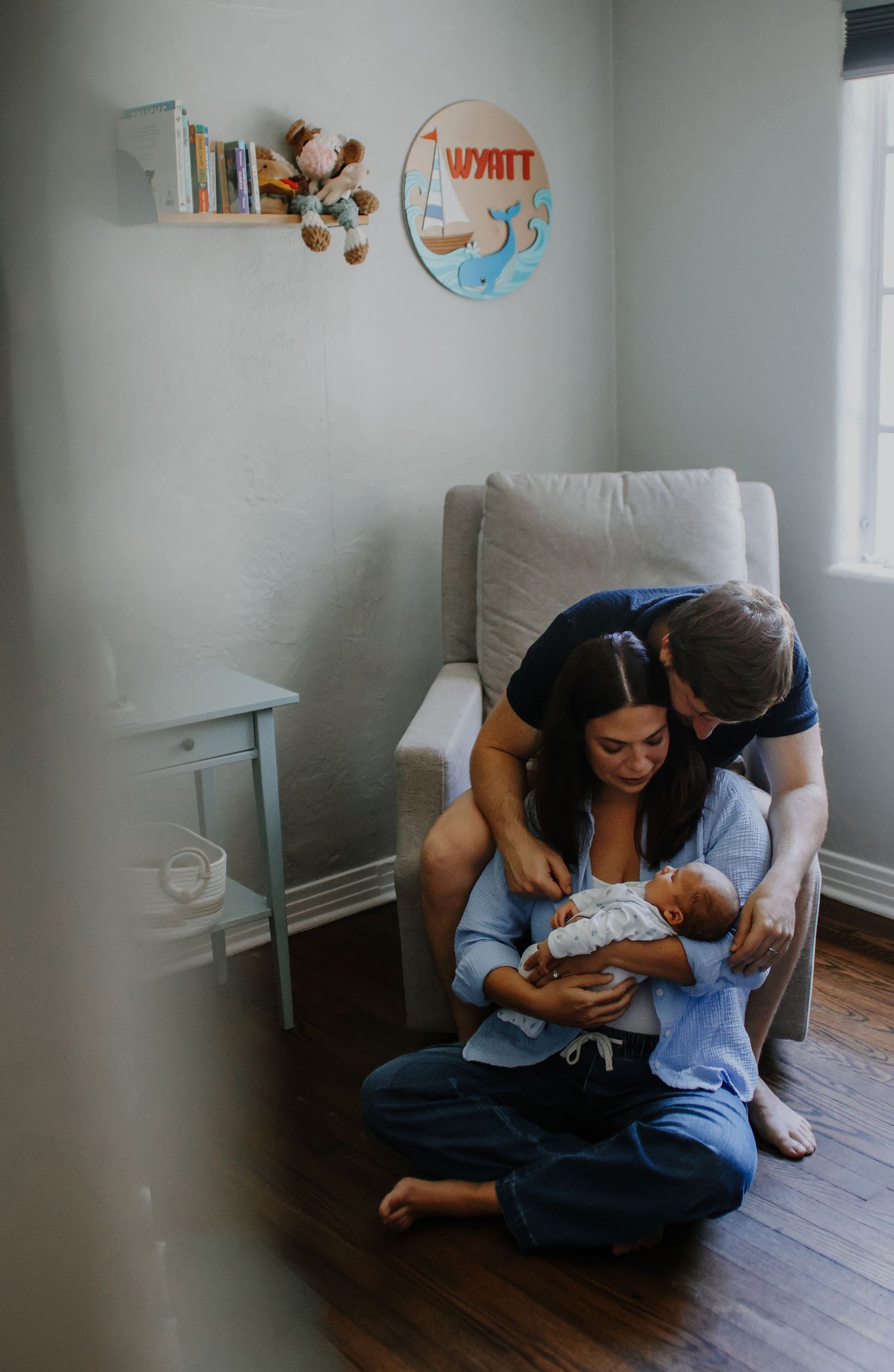 mother and father in home documentary style photographer in orlando, florida