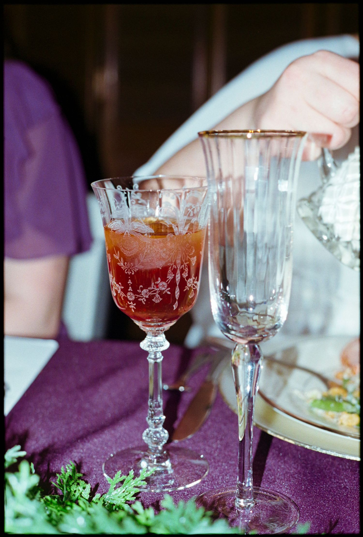 ©AnnaVonRiesenPhotography Wedding Photography | Film Color image of reception drinks.