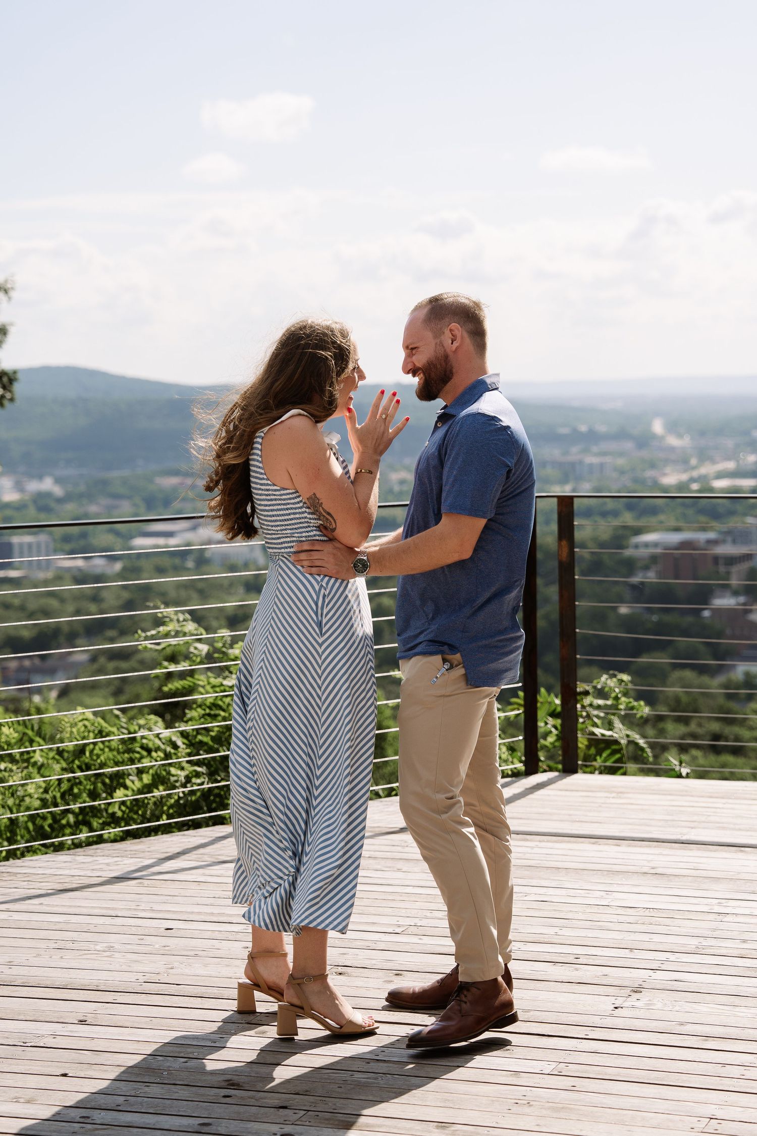 ©AnnaVonRiesenPhotography Engagement Photography | Color image of a couple excited after getting engaged.