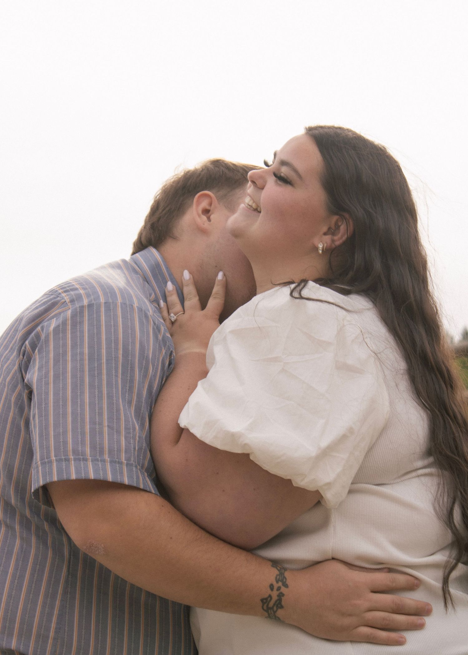 Couple laughing together after ceremony