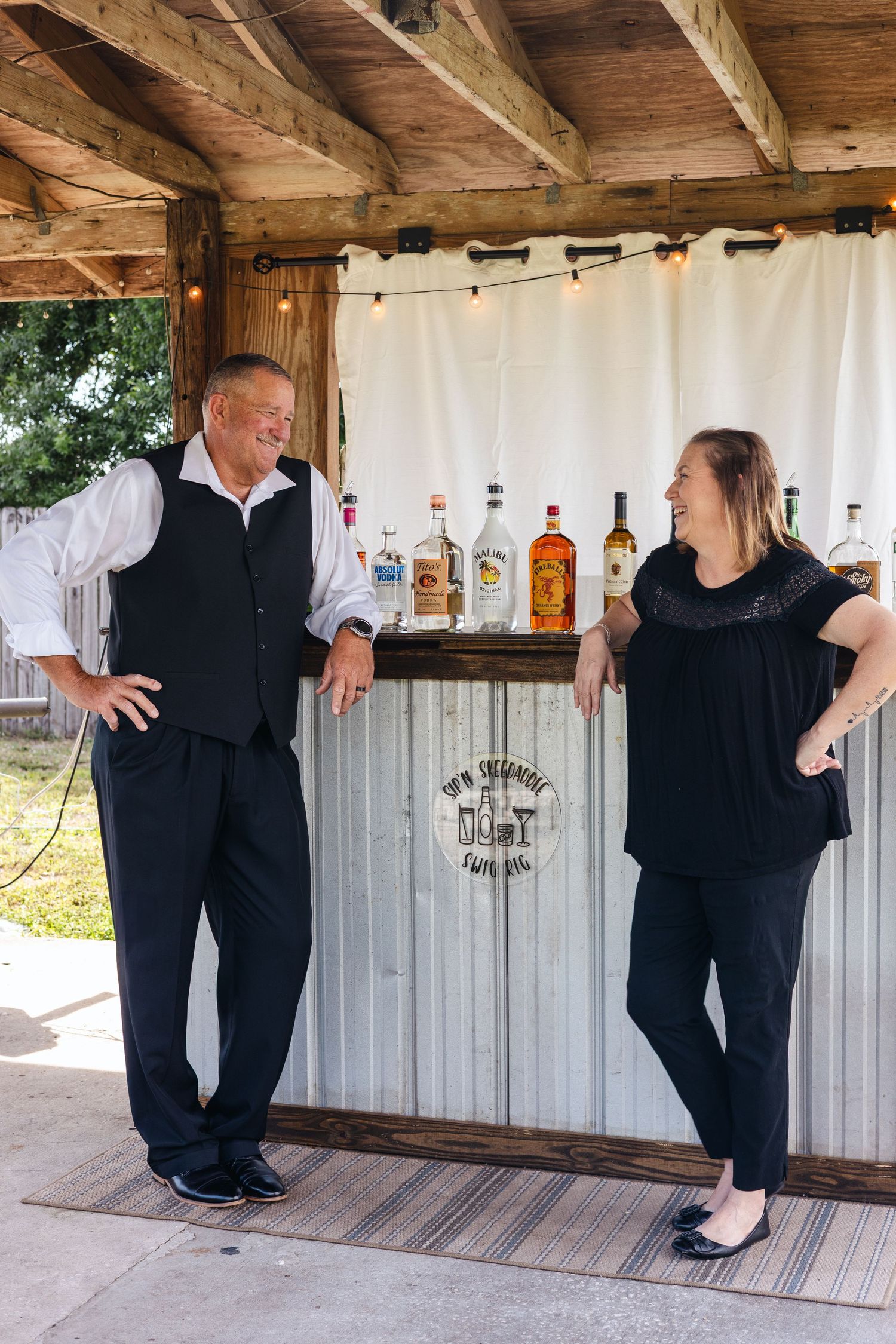 Branding photography session for mobile bar company in Florida showcasing professional event and service setup