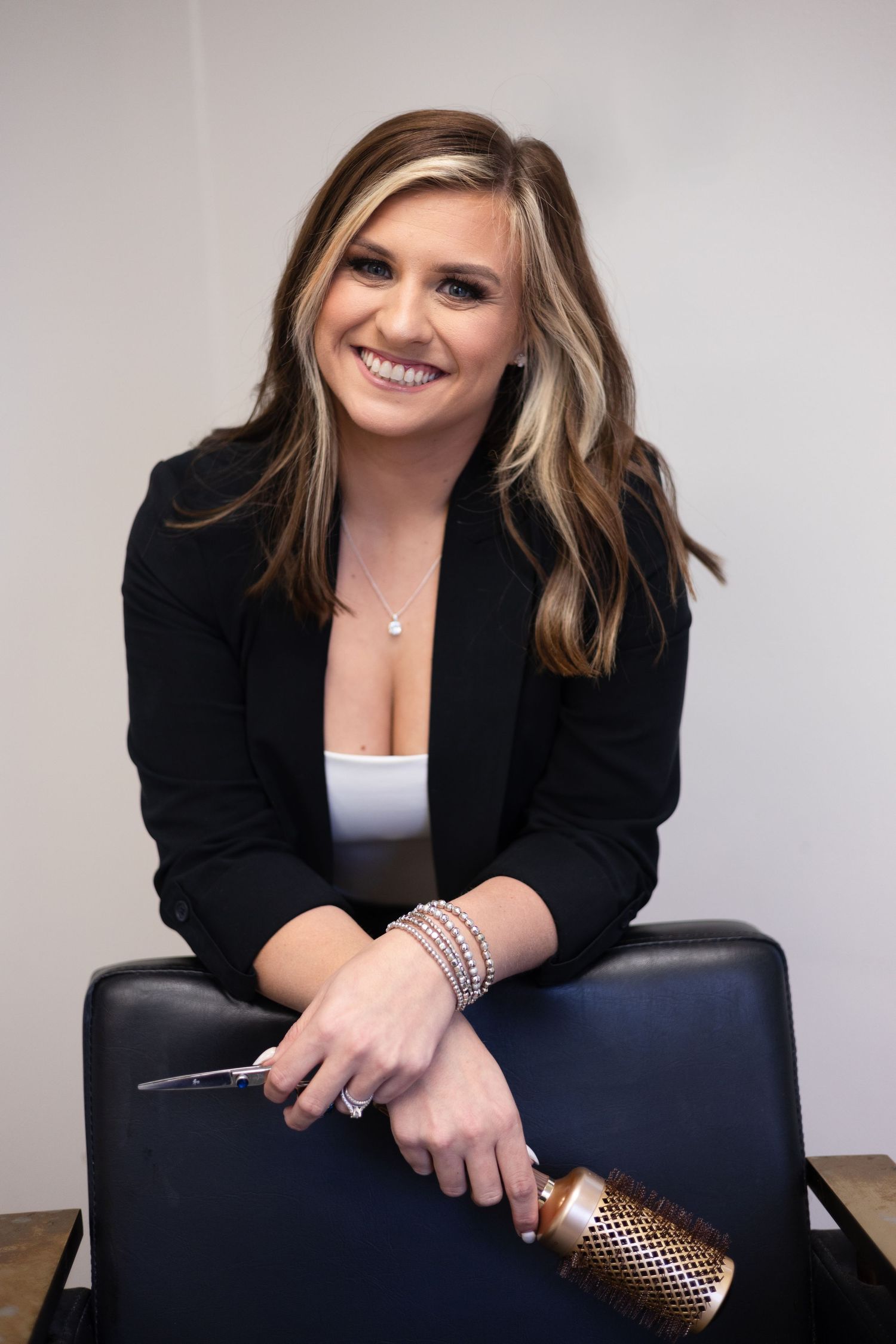 Branding photography session for hairstylist in Okeechobee, Florida showcasing professional salon portraits