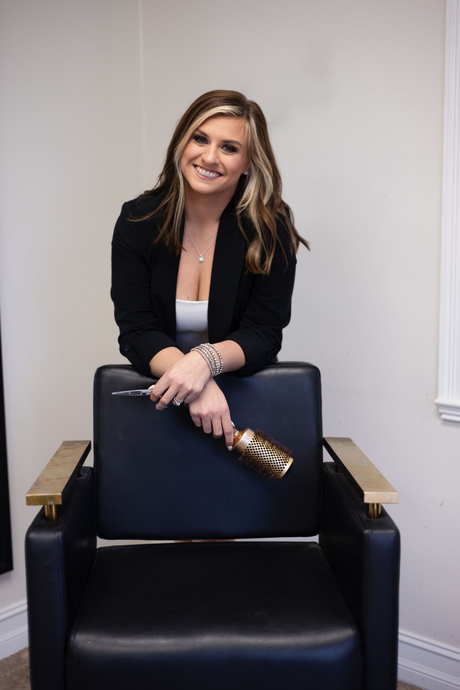 Branding photography session for hairstylist in Okeechobee, Florida showcasing professional salon portraits