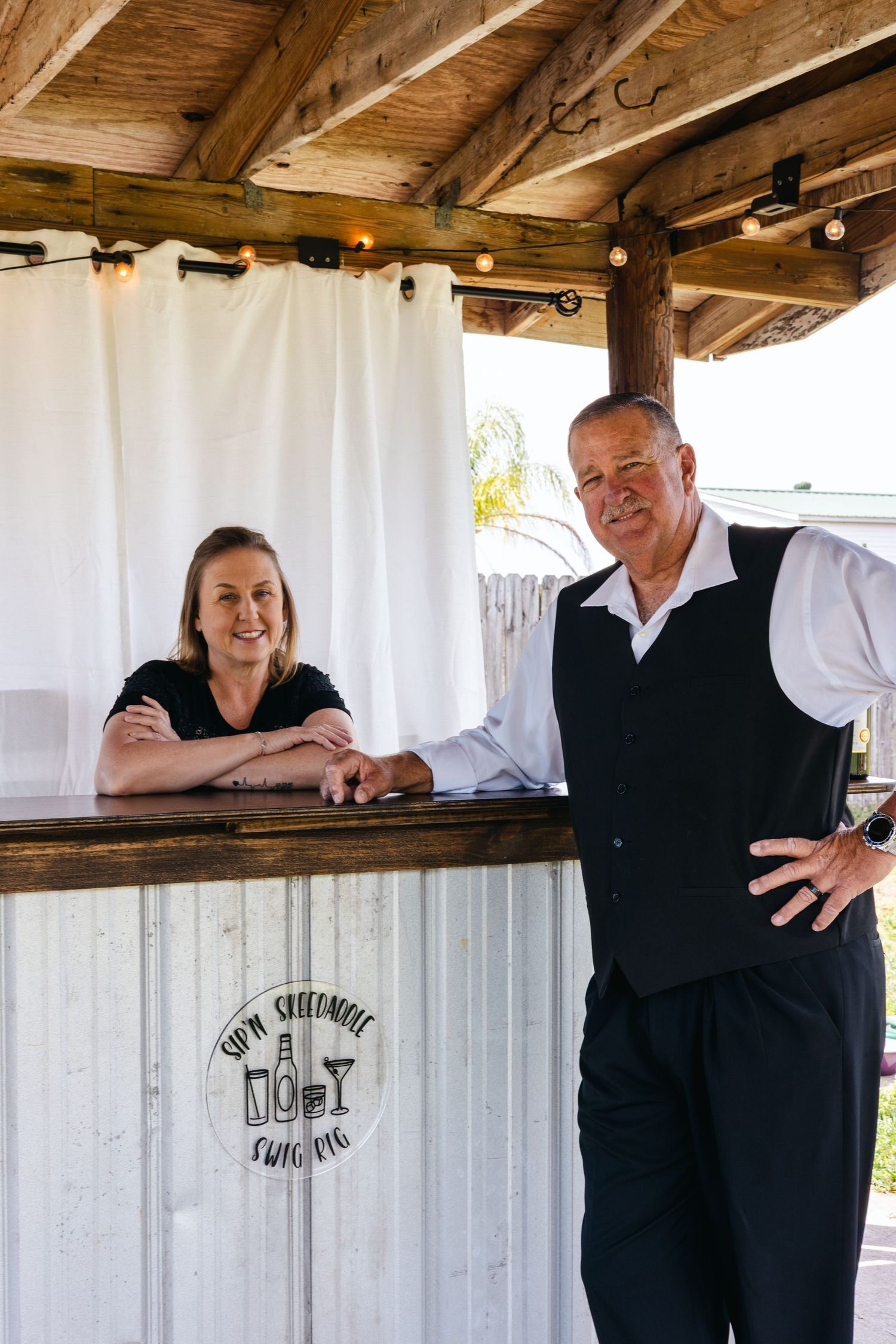 Branding photography session for mobile bar company in Florida showcasing professional event and service setup